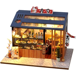 บ้านจิ๋ว DIY รุ่น ร้าน ซูชิ ขนมหวาน ไอศครีม ร้านเค้ก ร้านดอกไม้ จีนโบราณ บ้านตุ๊กตา DIY mini