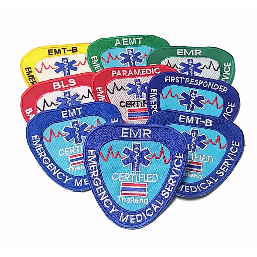 อาร์ม อาร์มปัก กู้ภัย EMR EMS EMT AEMT PARAMEDIC BLS แบบเย็บติด/รีดติด/ตีนตุ๊กแก