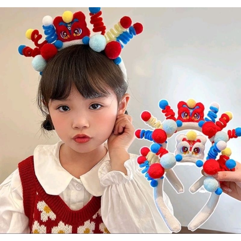 พร้อมส่ง ที่คาดผมตรุษจีน ลายสิงโตน้อยน่ารักใส่ได้ทั้งเด็กและผู้ใหญ่