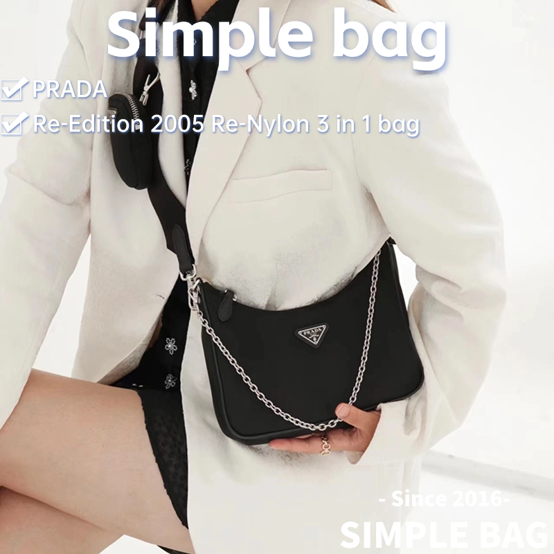 ปราด้า💥PRADA Re-Edition 2005 Re-Nylon 3 in 1 bag กระเป๋าสะพายเดี่ยว
