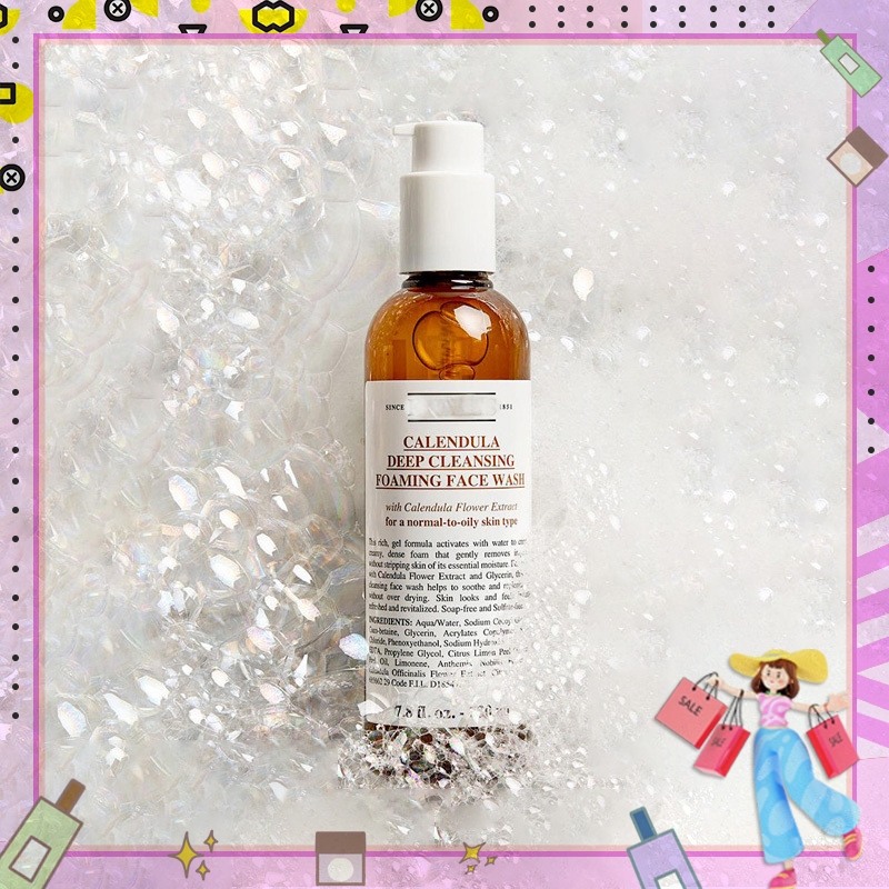 โฟมล้างหน้า Calendula Deep Cleansing Foaming Face Wash 230ml alcohol free Moisturizing Deep Cleansing