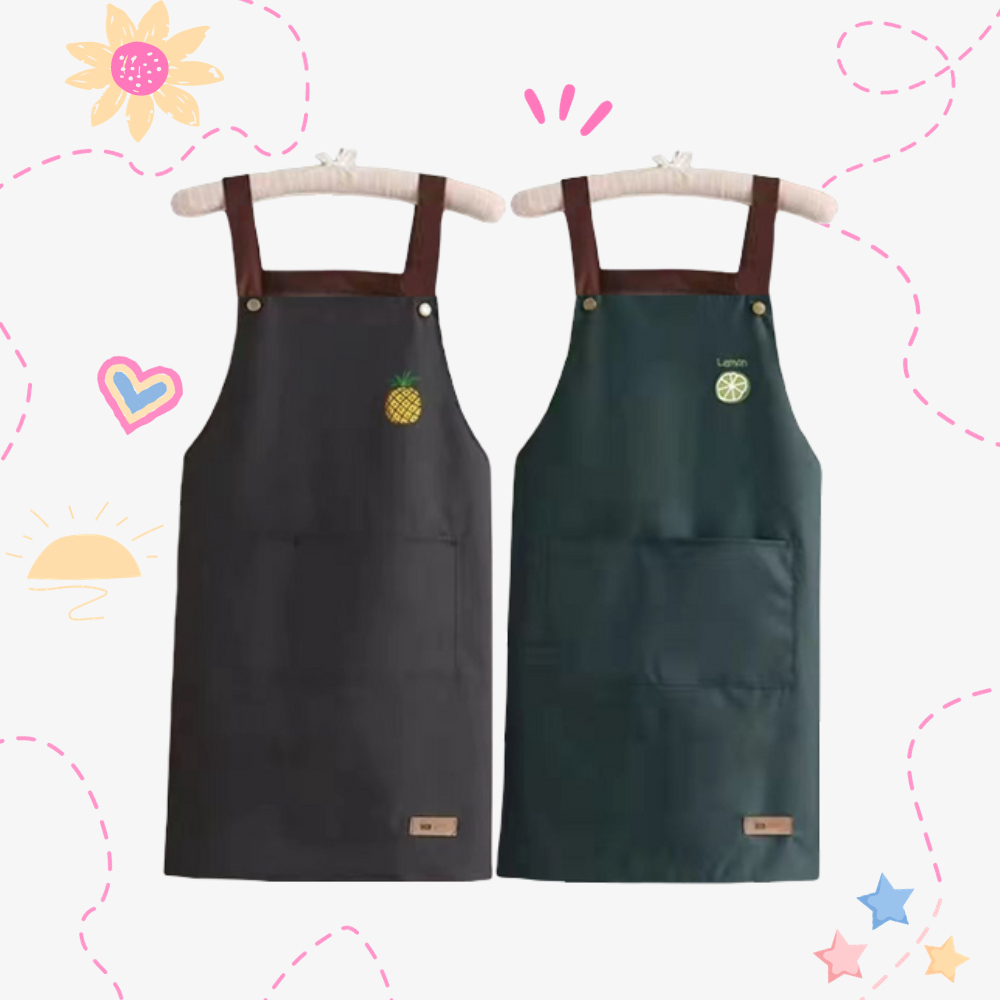 ผ้ากันเปื้อนทำอาหาร กันเปื้อนกันน้ำ  Apron  ผ้าระบายได้ดีสวมสบายไม่ร้อน ร้านกาแฟ พร้อมส่ง - รูปที่ 4