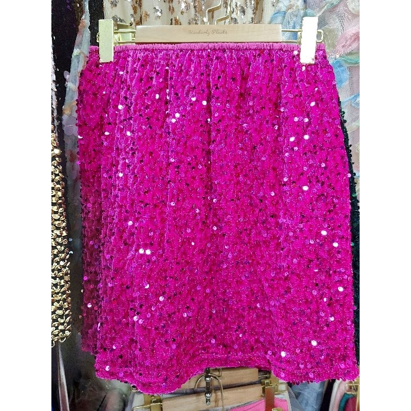 กระโปรงวิ้ง กริตเตอร์ wink skirt ผ้านิ่มมีซับในขอบเอวเล็ก
