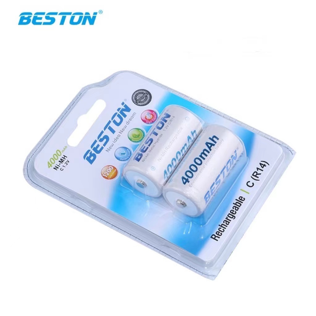 ถ่านชาร์จ BESTON C Size-4000mAh 1.2V Ni-MH 1.2V (1 แพ็ค 2 ก้อน)