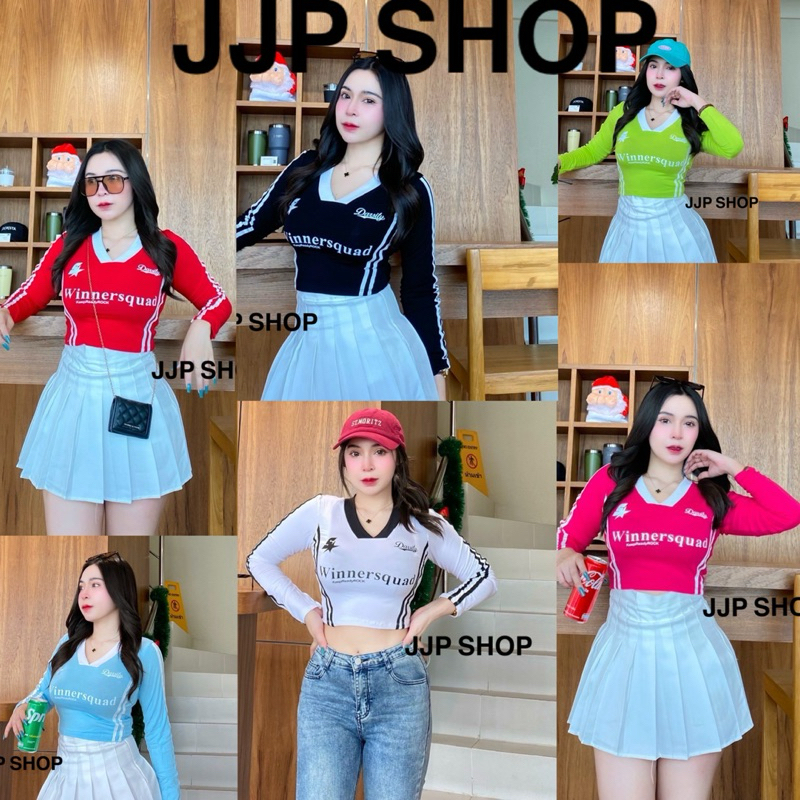 เสื้อครอปแขนยาวแนวสปอร์ต สีสันจี้จ้าดมาใหม่ แต่งแถบสวยๆ พิมพ์ลายสุดฮิตมาแรงสุดๆ