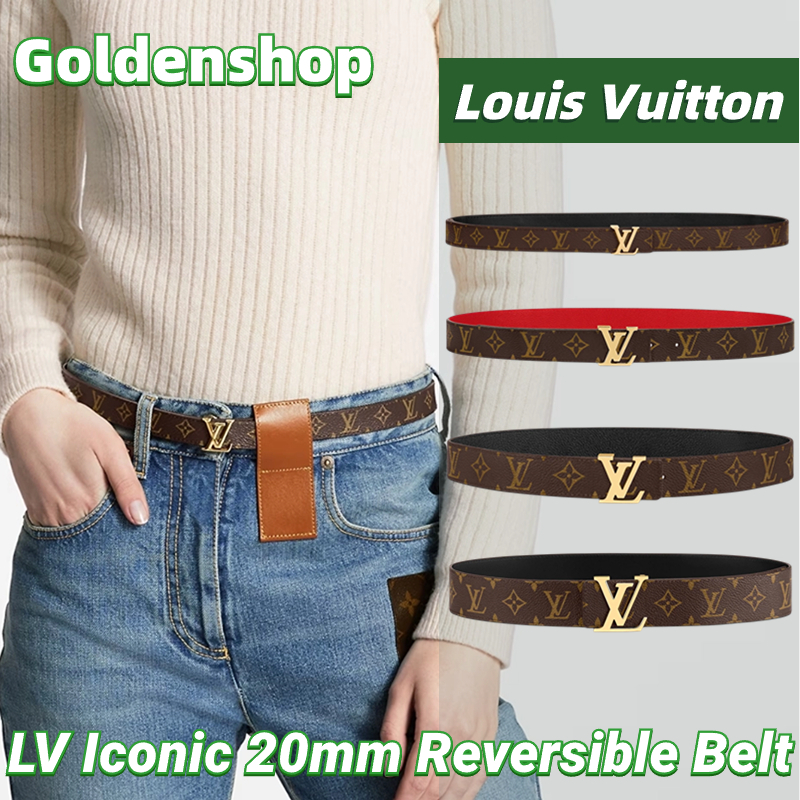 🍒หลุยส์วิตตอง Louis Vuitton LV Iconic 20mm Reversible Belt เข็มขัด