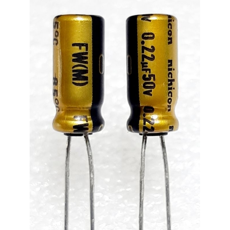 Nichicon FW 0.22uf 50v capacitor ตัวเก็บประจุ คาปาซิเตอร์