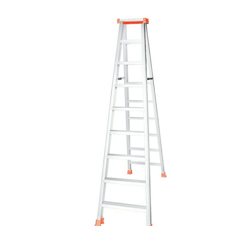 SANKI บันไดอะลูมิเนียมทรง A มีถาดวางถังสี รุ่น LD-SKT-08 ขนาด 8 ขั้น แบบมีถาดวางเครื่องมือ บรรได ซัน