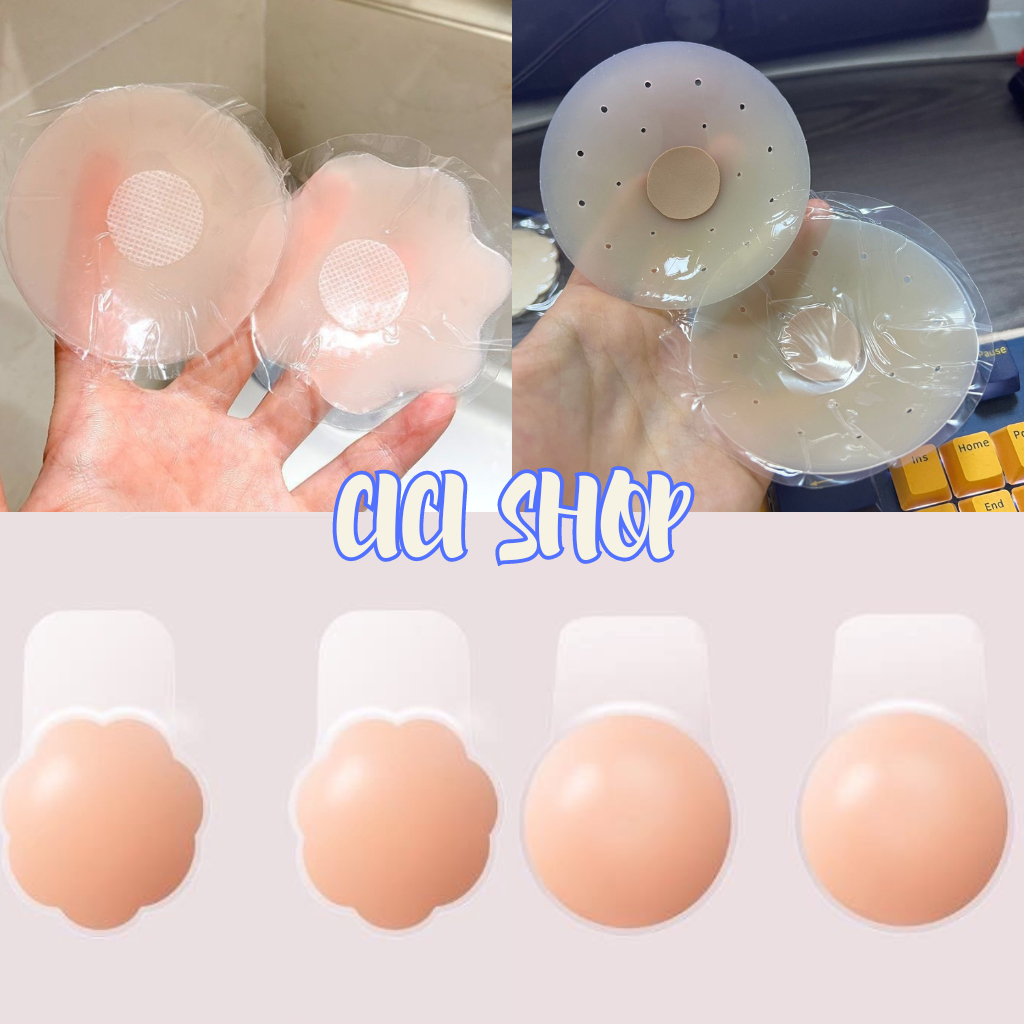 Cicishop(0065)ซิลิโคนปิดจุก/ปิดจุดยกกระชับ/ปิดจุกระบาย เนื้อนิ่ม รุ่นกาวติดทนใส่ง่าย ใช้ซ้ำได้
