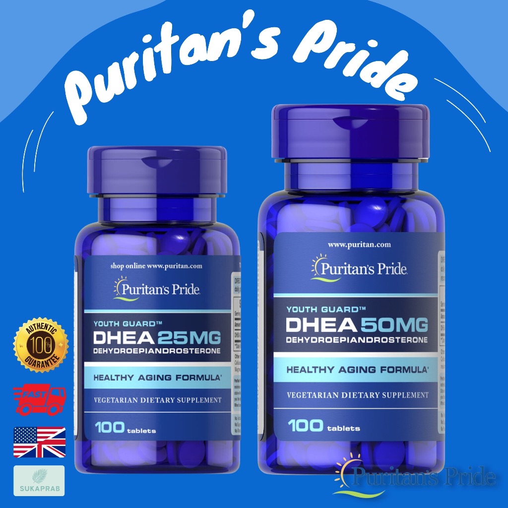 พร้อมส่ง Puritan's Pride DHEA 25 mg 50 mg ลดอาการวัยทอง คุมฮอร์โมน ชะลอความแก่