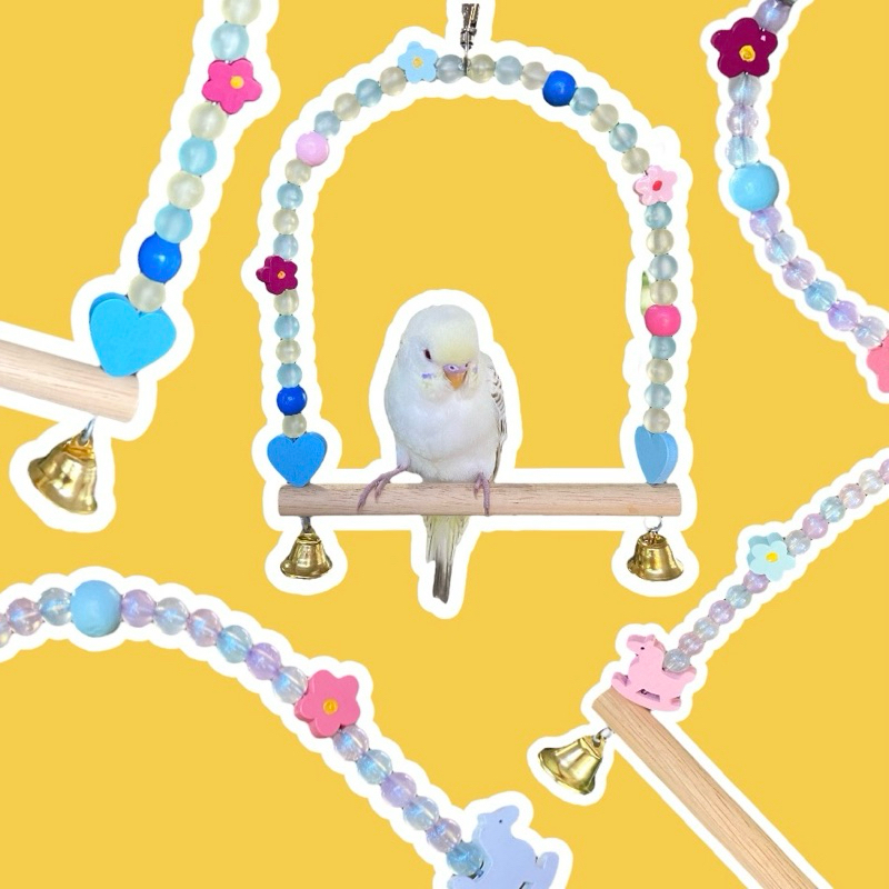 ชิงช้านก สินค้าไทย (Bird Swing) ของเล่นนก แถมฟรีกระดองหมึก1ตัว