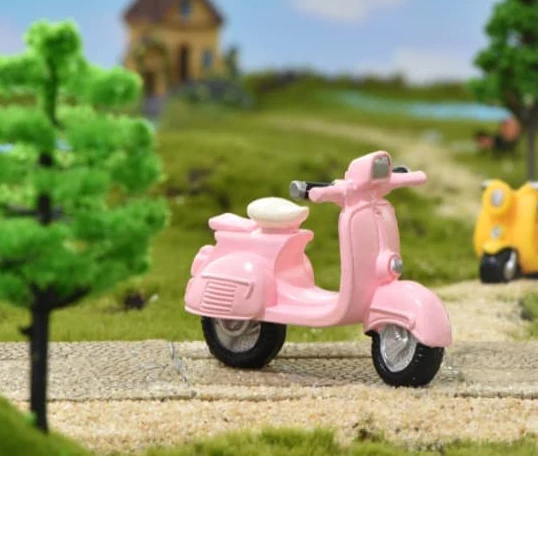 โมเดลรถเวสป้าสีฟ้า สำหรับตกแต่งบ้านและสวน thumbnail 9