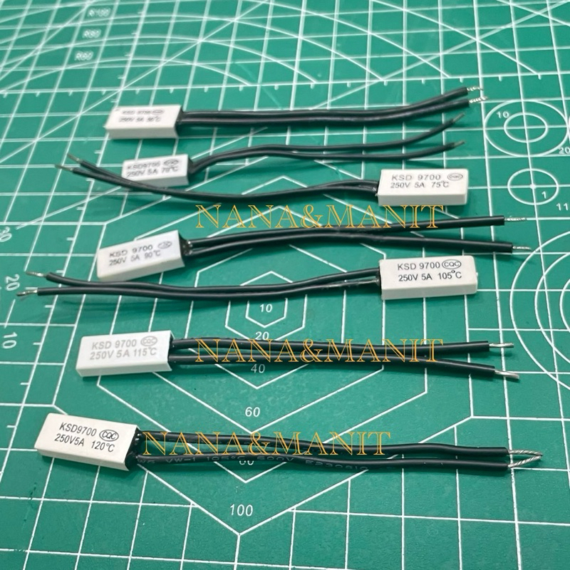 KSD9700 เทอร์โมสตัท (ชนิดร้อนตัด NC) หัวพลาสติก 50 °C 70 °C 75 °C 90 °C 105 °C 115 °C 120 °C พร้อมส่งในไทย