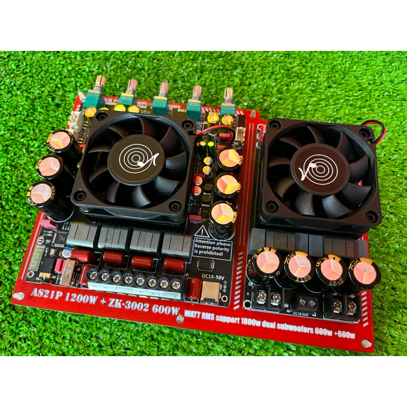 ฟิวชั่นบอร์ด AS-21p + ZK-3002  1800วัตต์ (ฐานรองบอร์ด)