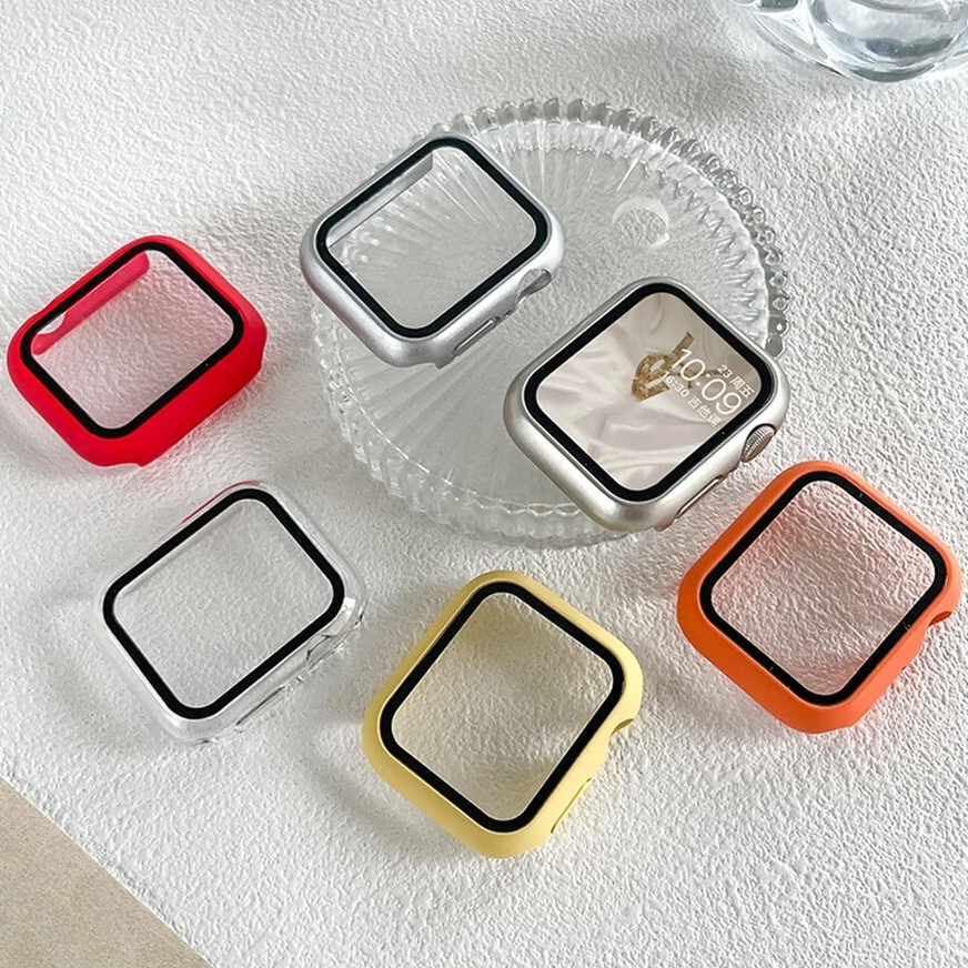 เคสสำหรับแอปเปิ้ลวอช case smartwatch เคสกันรอย 45mm 41mm 38mm 40mm 42mm 44mm กระจกในตัว เคสนาฬิกาข้อมือ iwatch