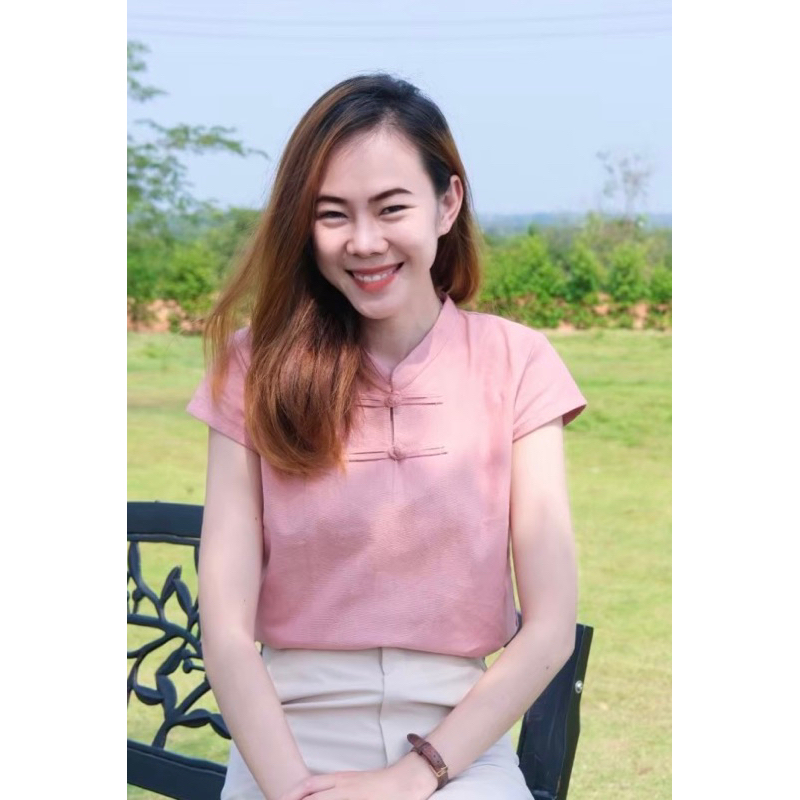 เสื้อคอจีน ผ้าฝ้าย ใส่สบาย กระดุมผ้าขอด แกะใช้งานได้ค่ะ - รูปที่ 7
