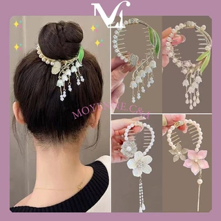 [พร้อมส่งจากไทย] กิ๊บติดผมแฟชั่น สไตล์เรียบง่าย กิ๊บติดผมดอกไม้มุก เทรนด์สไตล์เกาหลี มีหลายสีให้เลือก