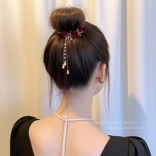 [พร้อมส่งจากไทย] กิ๊บติดผมแฟชั่น สไตล์เรียบง่าย กิ๊บติดผมดอกไม้มุก เทรนด์สไตล์เกาหลี มีหลายสีให้เลือก