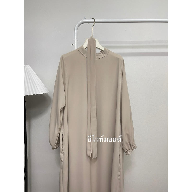 Abaya basic อบาย่า เดรสยาว ชุดมุสลิม แฟชั่นชุดมุสลิม ชุดยาว