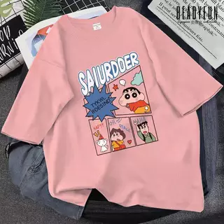 เสื้อยืดแขนสั้นคอกลม เสื้อแฟชั่น สกรีนลายน่ารัก ชายหญิง ES03