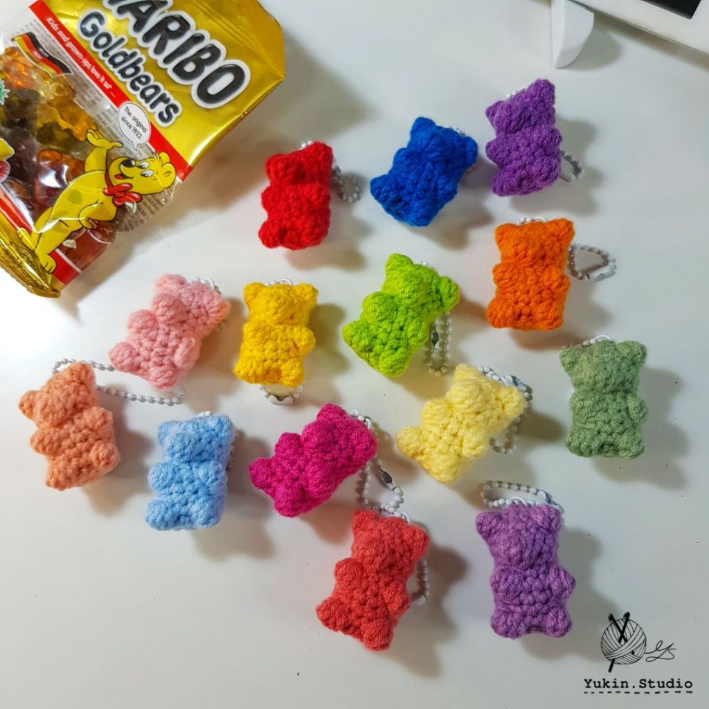 Gummy Bear Crochet Keychain (พวงกุญแจถัก น้องหมีกัมมี่แบร์)