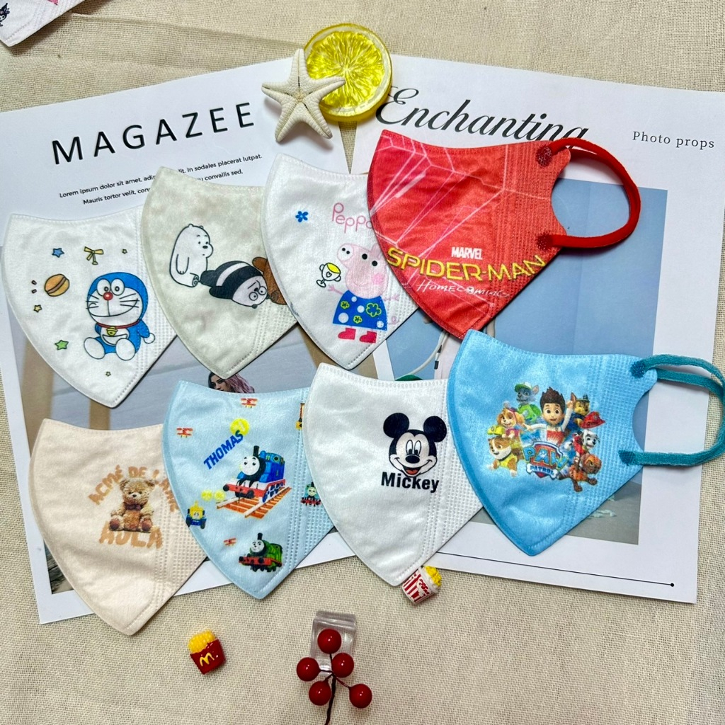 3D Mask Kidsหน้ากากกันฝุ่น เด็ก ลายการ์ตูน สามารถเลือกลายได้เอง 3-12ปี ใส่ได้ 1แพ็ค10ชิ้น