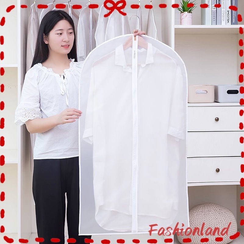 ถุงคลุมเสื้อผ้า คลุมสูท เสื้อผ้ากันฝุ่น ใส่สูท กันยับ ฝุ่นไม่เกาะ เป็นระเบียบ วัสดุพลาสติกอย่างหนา 4 ขนาด