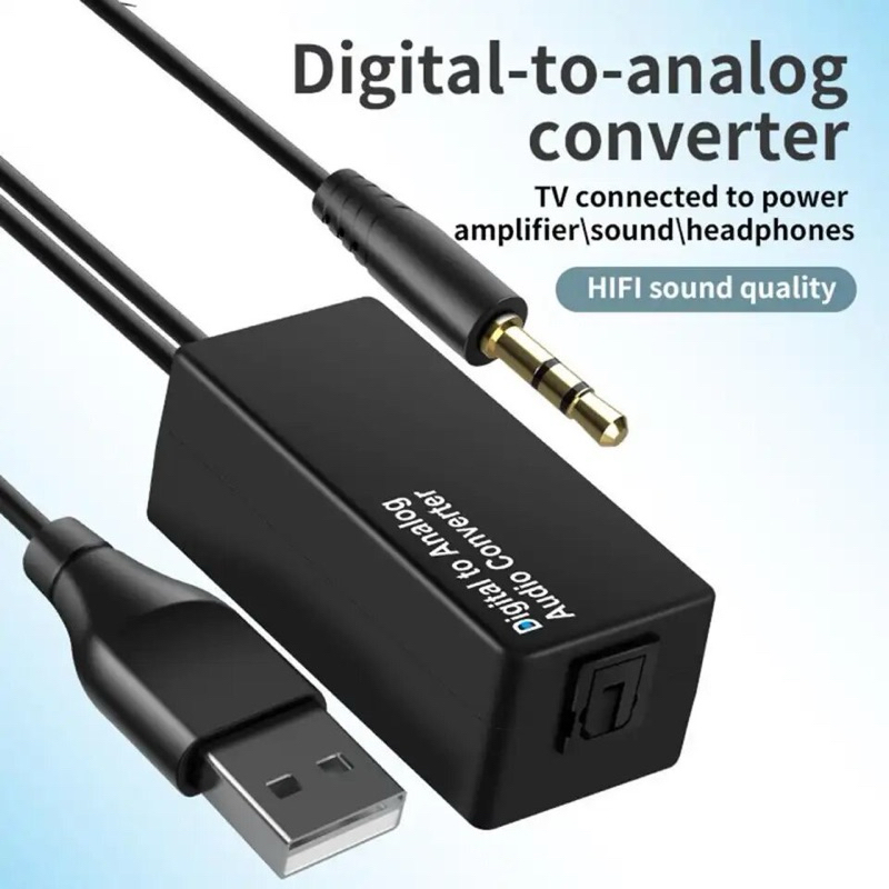 192KHz Digital to Analog Audio Converter ,DAC Digital Optical Toslink to Analog 3.5mm Jack Audio Cable Adapter