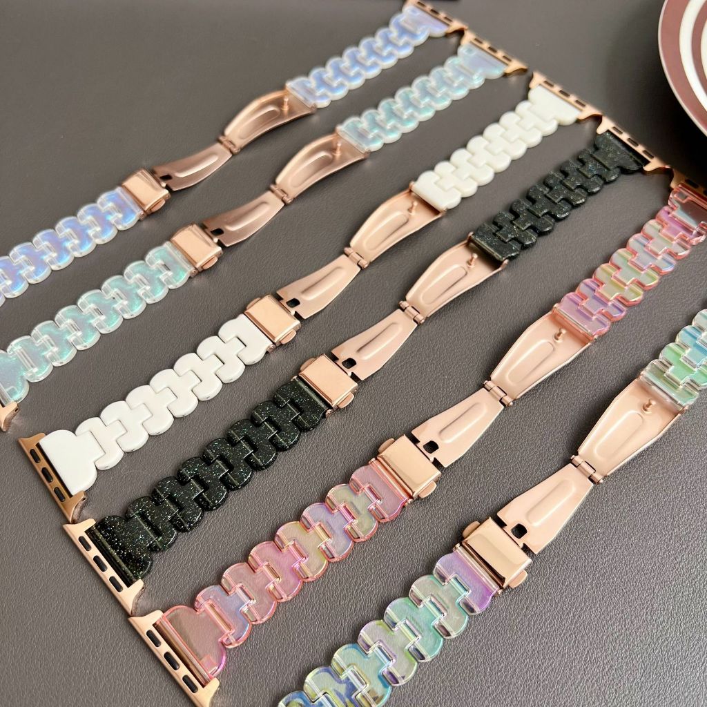 แฟชั่นนาฬิกาสำหรับ iwatch 10 9 8 7 6 SE 5 4 3 2 1 PC เรซิ่นสายนาฬิกา 49mm 46mm 41 มม. 45 มม. 44 มม. 42 มม. 38 มม.40มม.
