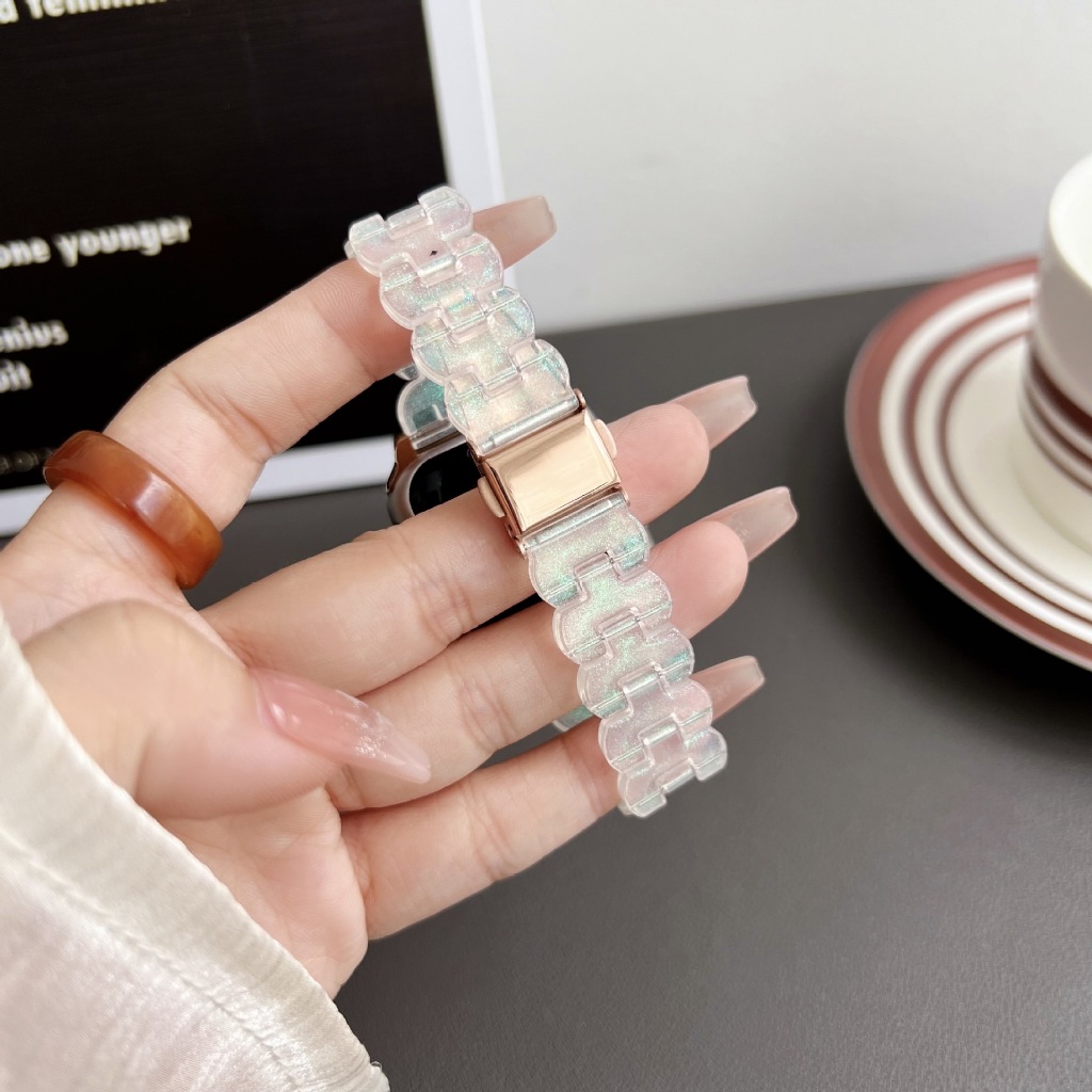 แฟชั่นนาฬิกาสำหรับ iwatch 10 9 8 7 6 SE 5 4 3 2 1 PC เรซิ่นสายนาฬิกา 49mm 46mm 41 มม. 45 มม. 44 มม. 42 มม. 38 มม.40มม.
