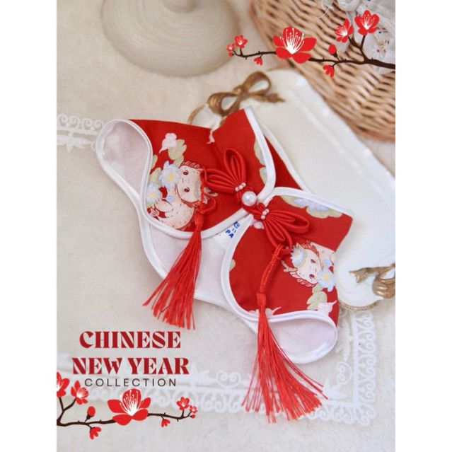 CNY Collection Little Dragon in the Lotus Pond ปลอกคอสัตว์เลี้ยงวันตรุษจีน