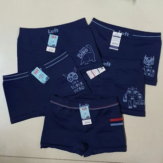 Luft : กางเกงใน ขาสั้น Boxer เด็กชาย 3-10 ปี Size : M L XL ผ้าทอ ทั้งตัว ผ้านิ่ม นุ่ม ใส่สบาย ไม่เข้าวิน