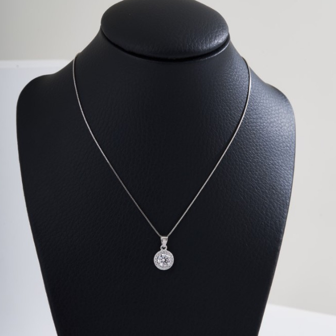Kind Jewelry สร้อยคอ Emmie 1ct necklace เงินแท้ชุบทองคำขาว