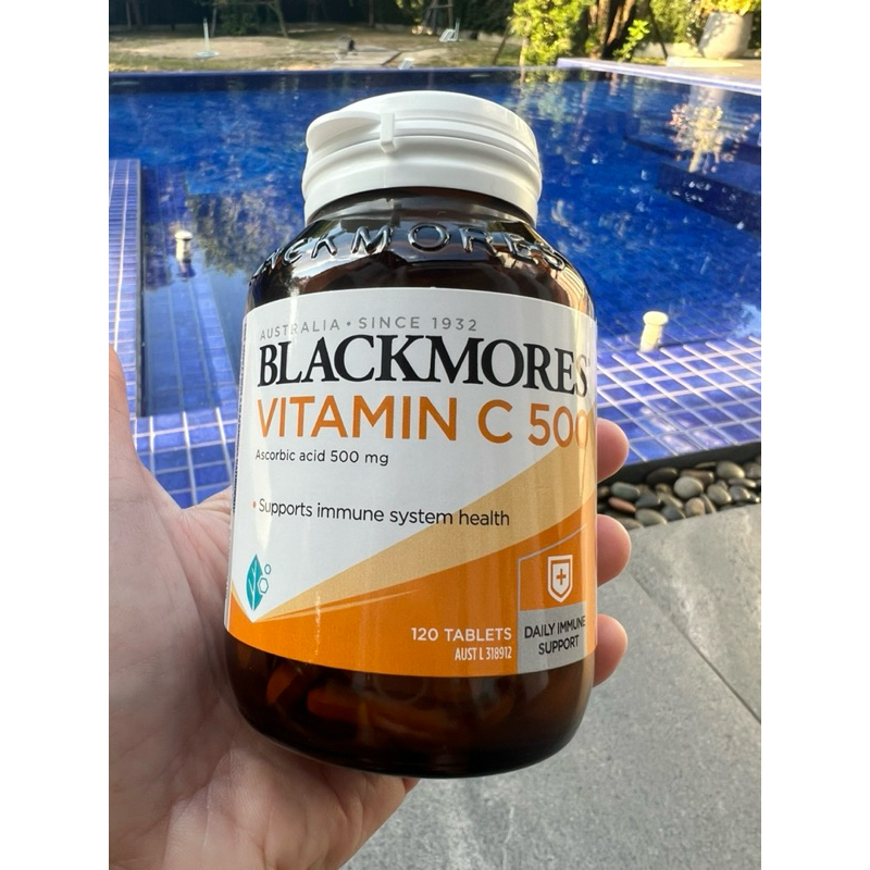 Blackmores vitamin C แบล็คมอร์ส วิตามินซี 500mg. 120 เม็ด จากออสเตรเลีย ล๊อตใหม่ EXP.2027