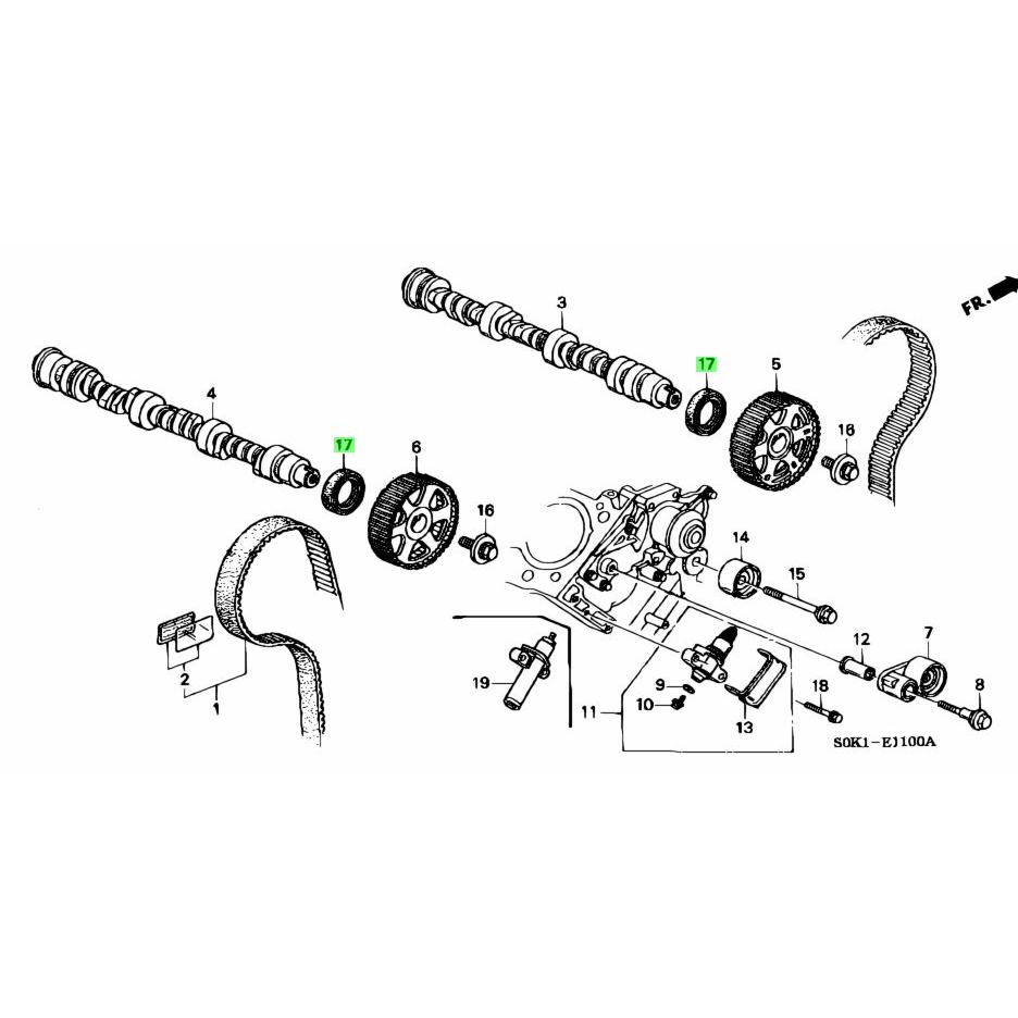 ซีลราวลิ้น ซีลแคม ซีลเพลาลูกเบี้ยว Honda เครื่อง V6 J30, J35 แท้เบิกศูนย์