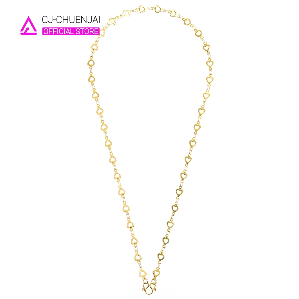 CJ สร้อยคอลายล็อกเก็ตหัวใจ กว้าง5.5มิล สแตนเลสทองเลเซอร์ ไม่ลอกไม่ดำ - รูปที่ 3