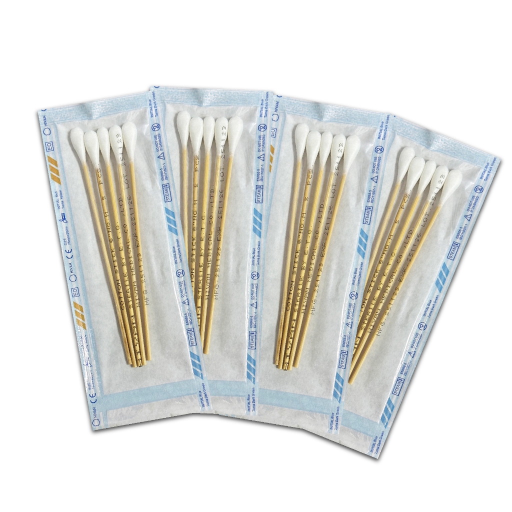Hivan Cotton Swabs ไฮแวน ไม้พันสำลี สเตอร์ไรด์ จำนวน 1 ซอง บรรจุ 5 ชิ้น Size S 22146 / Size M 21750