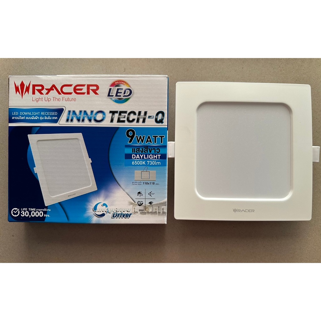 โคมไฟดาวน์ไลท์ LED แบบฝังฝ้า รุ่น INNO TECH-Q (6W , 9W , 12W , 18W) ทรงสี่เหลี่ยม (ไม่มีไดร์เวอร์แยก)