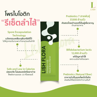 [ร้านOfficial] 🌱LISH FLORA🌱 ผลิตภัณฑ์ Synbiotics (Prebiotic&Probiotic)ปรับสมดุลลำไส้