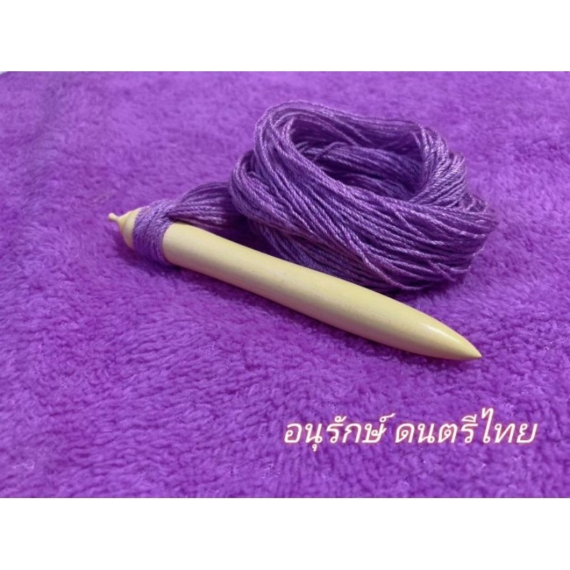 ไม้ดีดจะเข้ ไม้มะกรูด ทรงจำปี มียอดพร้อมเชือกพันไม้ดีด