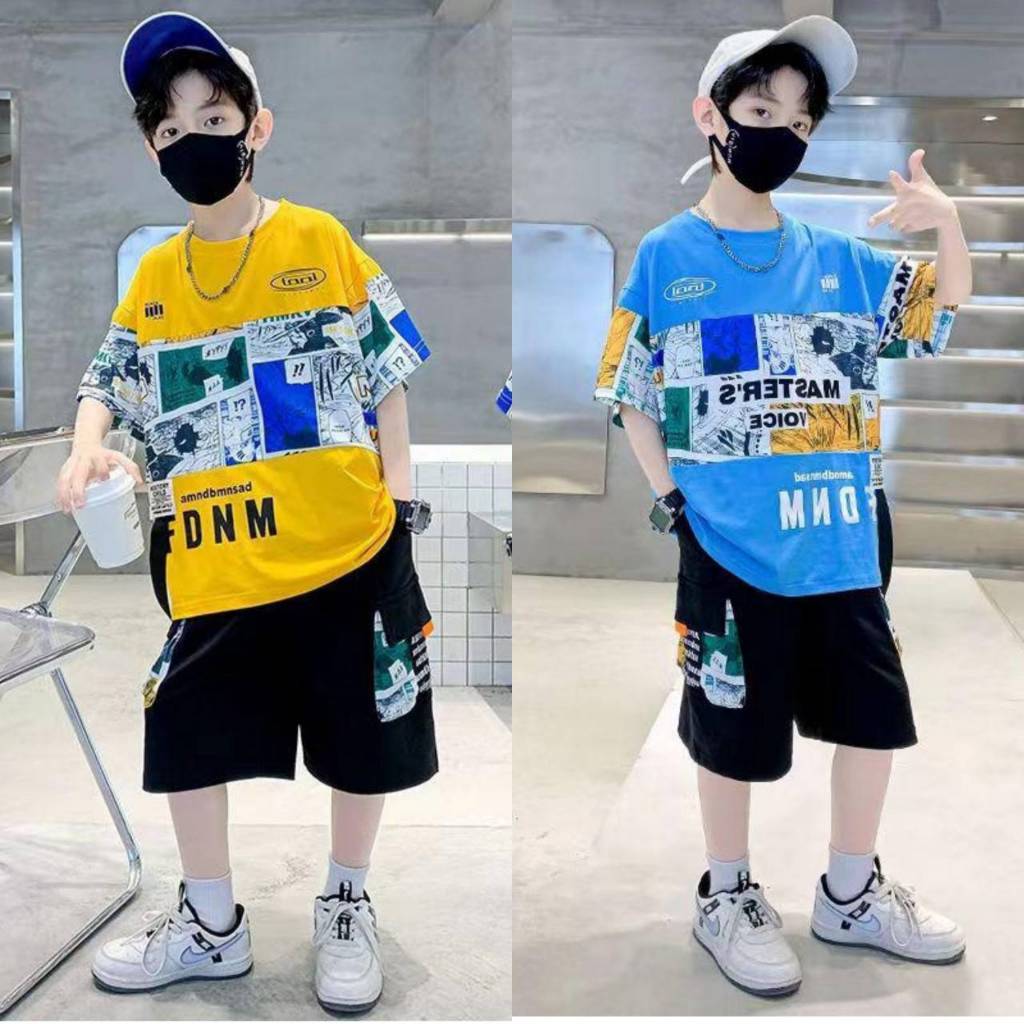 😎😎 ชุดเซต BFDNM สีฟ้าหนุ่มน้อย🚀ใหญ่สุดหล่อ เทห์ๆ​ 🚨พร้อมกางเกงหล่อเทห์​ 🚖ผ้านิ่มใส่สบายจร้า .