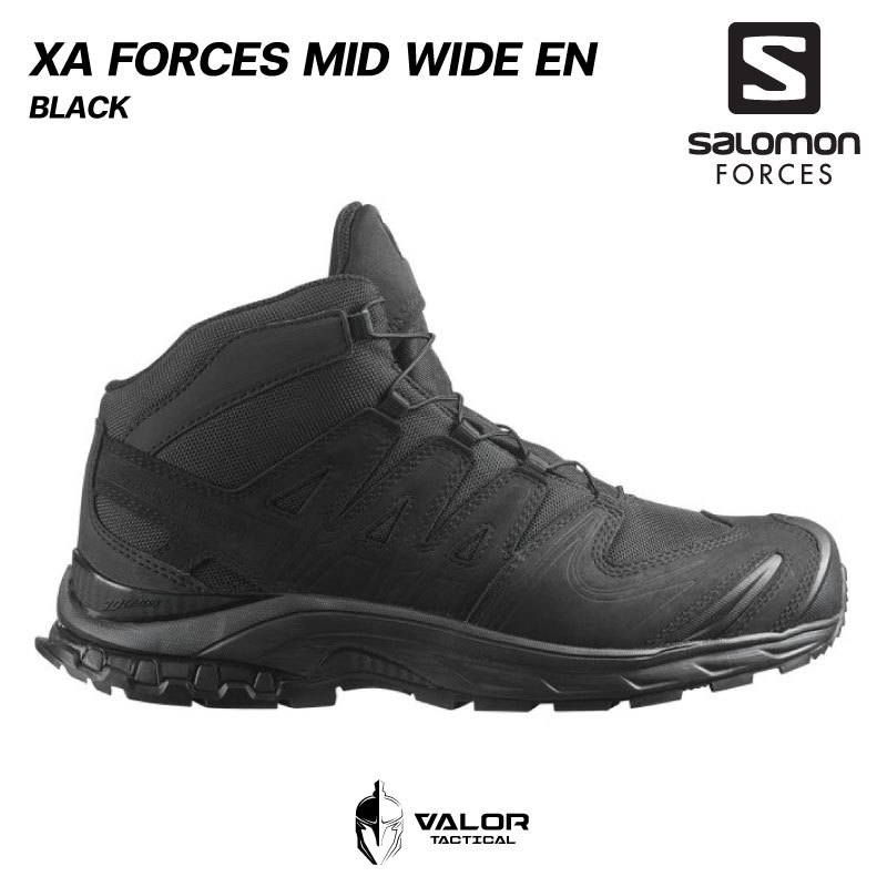 Salomon - XA Forces Mid Wide EN [Black] รองเท้าเดินป่า รองเท้าผู้ชาย สีดำ คอมแบท ลุยโคลน บูท หน้าเท้