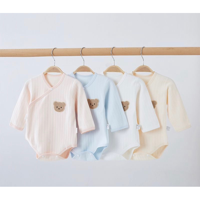 AM🤎เสื้อเด็กเเรกเกิดถึงสามเดือน เสื้อเด็กอ่อนเเบบผูก หมวก ลายน้องหมี - รูปที่ 6