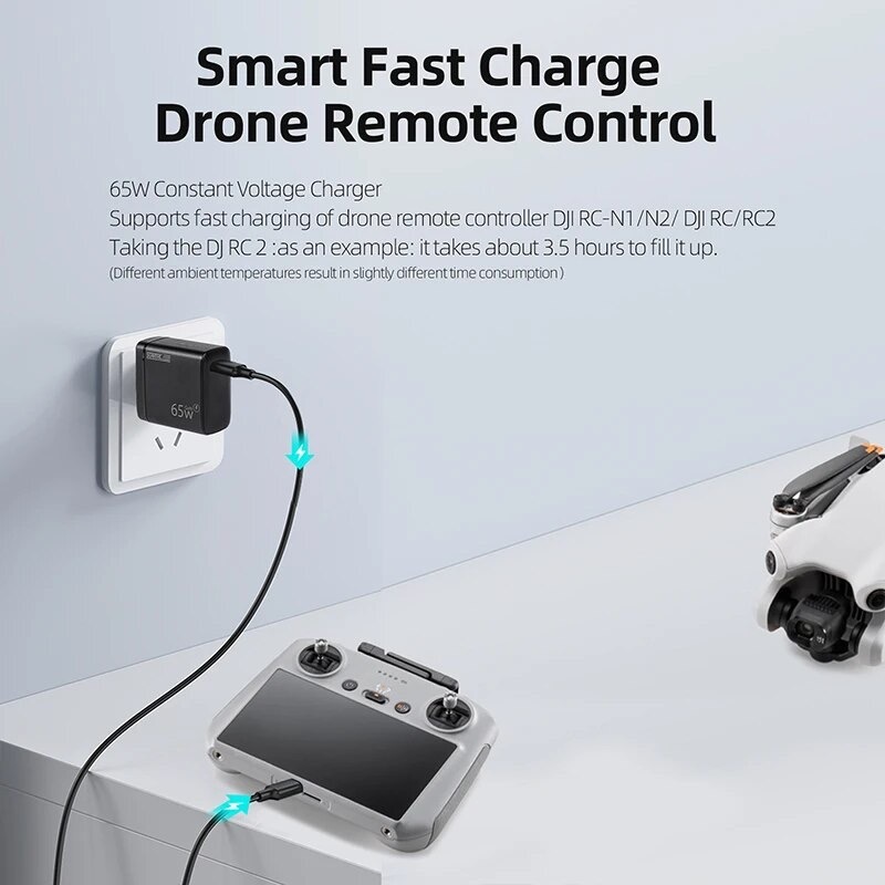 STARTRC 65W PD Fast Charger Type-C พอร์ต USB-C USB-A สำหรับ DJI Mavic 3 / MINI 4 pro / 3 / AIR 3 - รูปที่ 7