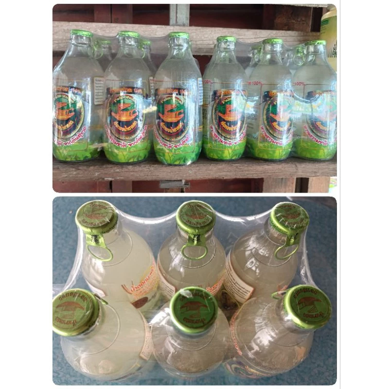 น้ำตาลสด จากช่อดอกต้นมะพร้าว(จั่นมะพร้าว)ตราเรือทอง#แพ็ค6ขวด#สินค้าOTOPบ้านแพ้ว