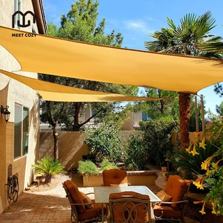 MEET COZY ผ้าบังแดด กันน้ำ 420D/160GSM ผ้าใบบังแดด Sun Shade Sail กรอง 95% #1 FA-A01