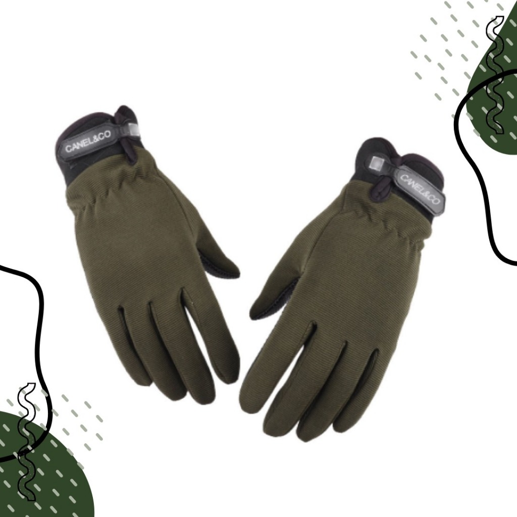 CANEL&CO ถุงมือขับรถมอเตอร์ไซค์ หน้าจอสัมผัสแบบครึ่งนิ้ว ต้านทานการยึดเกาะที่แข็งแกร่ง อเนกประสงค์ Gloves