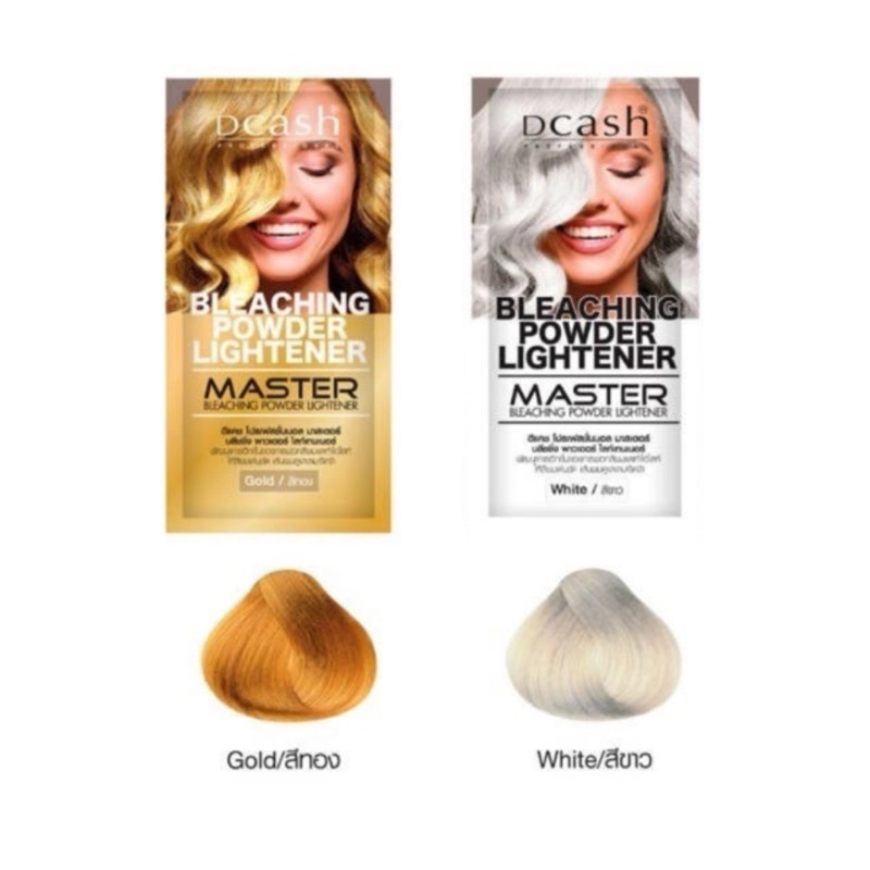 Dcash ดีแคช ผงฟอก กัดสีผม เปลี่ยนสีผม ผง15g/ครีม60ml