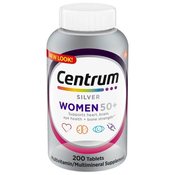 Centrum 200 tablet Silver Women 50+ Multivitamin Multimineral วิตามินรวมสำหรับผู้หญิง อายุ 50+ สหรัฐอเมริกา 200 เม็ด