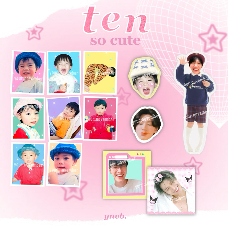 ten wayv ( so cute ! ) set, id photo, sticker \ 𝙮𝙤𝙪𝙧.𝙣𝙤𝙫𝙚𝙢𝙗𝙚𝙧